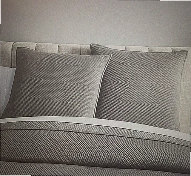 Loom + Forge 2 Euro Pillow Shams Grey Quilted Embroidered Modern Cotton Zipper