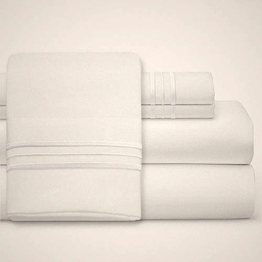 Luxury Queen Sized Bed Sheets and Pillow Cases Set, 1800 Thread Count Deep Po...