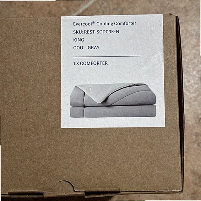 REST Evercool Cooling Comforter KING Blanket Gray Hot Sleeper